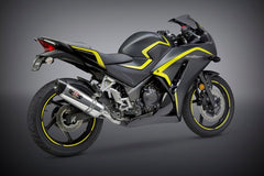 Yoshimura USA CBR300R 15-22/Cb300F 15-16 Race R-77 Stainless Slip-On Exhaust, W/ Stainless Muffler | 123002J520