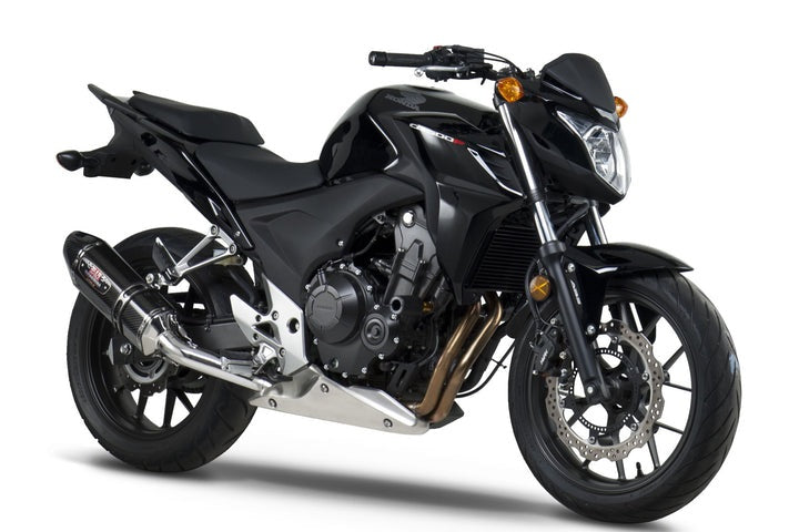 Yoshimura USA CBR500R/Cb500F 13-15 R-77 Stainless Slip-On Exhaust, W/ Carbon Fiber Muffler | 1250020220