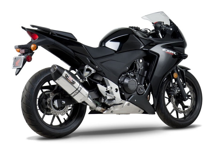 Yoshimura USA CBR500R/Cb500F 13-15 R-77 Stainless Slip-On Exhaust, W/ Stainless Muffler | 1250020520