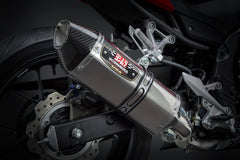 Yoshimura USA CBR500R 16-18/Cb500F 16-18 R-77 Stainless Slip-On Exhaust, W/ Stainless Muffler | 12551E0520