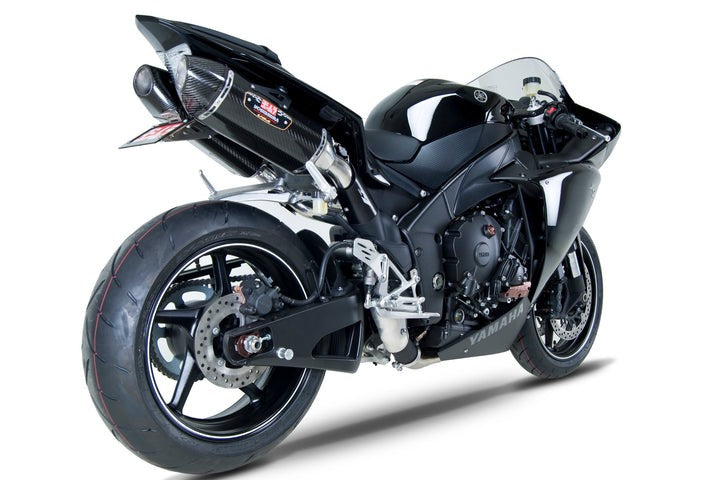 Yoshimura USA YZF-R1 09-14 R-77 Stainless Slip-On Exhaust, W/ Carbon Fiber Mufflers | 1314202