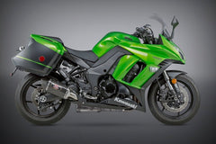Yoshimura USA Ninja 1000 14-16 R-77 Stainless Slip-On Exhaust, W/ Carbon Fiber Mufflers | 14160E0220
