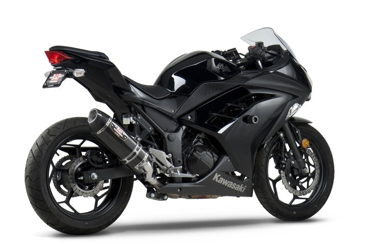 Yoshimura USA Ninja 300 13-17 R-77 Stainless Slip-On Exhaust, W/ Carbon Fiber Muffler | 147002J220