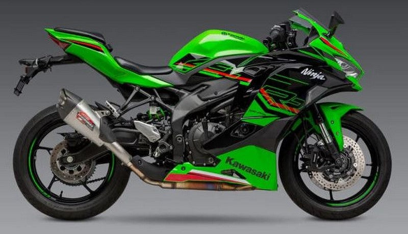 Yoshimura USA Kawasaki ZX-4RR AT2 SO SS/SS/CF EXHAUST STREET SLIP-ONS | 14720BP520