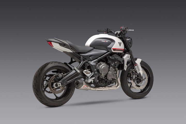 Yoshimura USA Trident 21-23 / 22 Tiger Sport 660 Race At2 Stainless Full Exhaust, W/ Stainless Muffler | 19660AP520