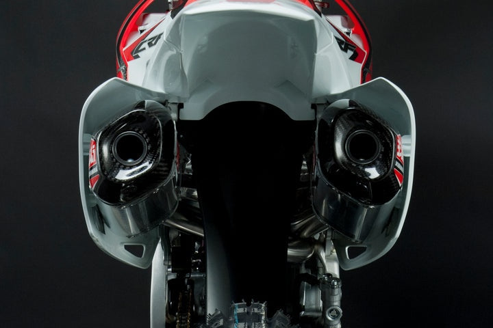 Yoshimura USA CRF250R 14-17 RS-9 Stainless Slip-On Exhaust, W/ Aluminum Mufflers | 228422H320