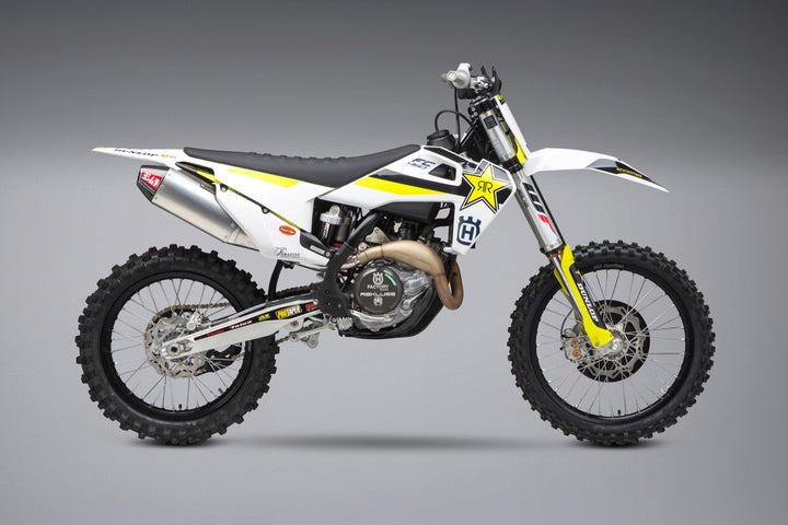 Yoshimura USA KTM 450Sx-F/Husq Fc450 18-20 RS-4 Stainless Slip-On Exhaust, W/ Aluminum Muffler | 264622D320