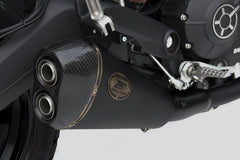 Black Stainless Steel E4 Homologated Slip-On And Carbon End-Cap