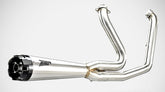 Zard Polished Stainless Homologated E4/E5 2>1 Full Kit And Black Alu End Cap Polished | ZHD009S00SAO-P