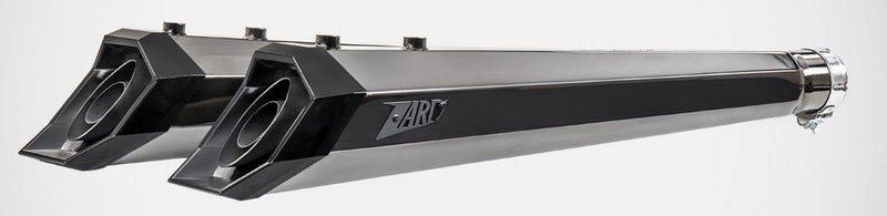 Zard Black Chromed Stainless Racing Slip-Ons "Maverick" And Black Alu End-Caps | ZHD028S10SAR-CB