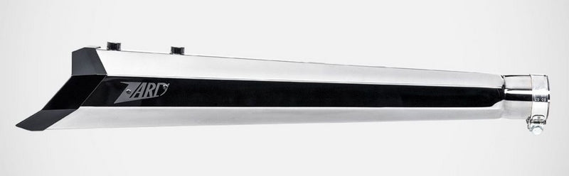 Chromed Stainless Steel Racing Slip-Ons "Maverick" And Black Alu End-Caps