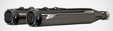 Black Chromed Stainless Steel E5 Homologated Slip-Ons And Black Alu End-Caps