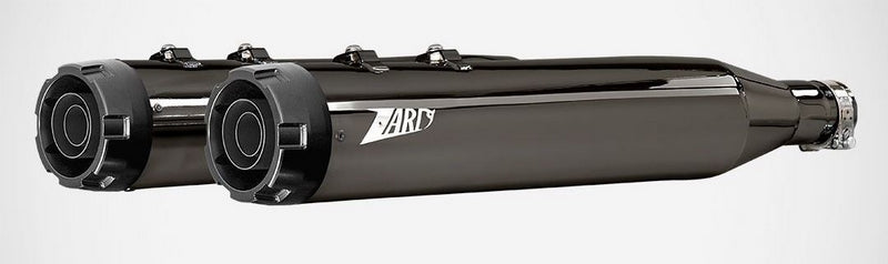 Black Chromed Stainless Steel Racing Slip-Ons And Black Alu End-Caps