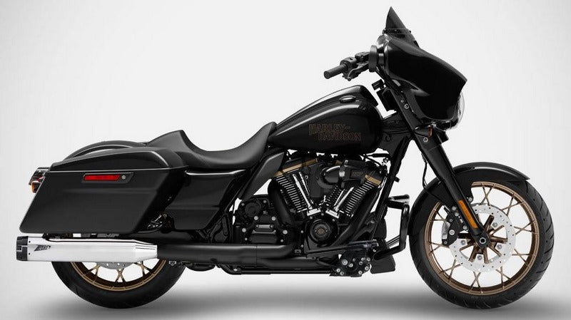 Chromed Stainless Steel Racing Slip-Ons And Black Alu End-Caps