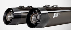 Black Chromed Stainless Steel Racing Slip-Ons And Black Alu End-Caps