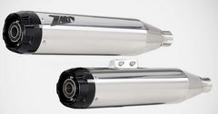 Polished Stainless.Steel Racing Slip-Ons With Black Alu End-Cap