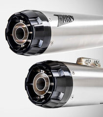 Polished Stainless.Steel Racing Slip-Ons With Black Alu End-Cap