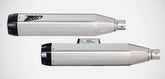 Polished Stainless.Steel Racing Slip-Ons With Black Alu End-Cap