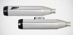 Polished Stainless.Steel Racing Slip-Ons With Black Alu End-Cap
