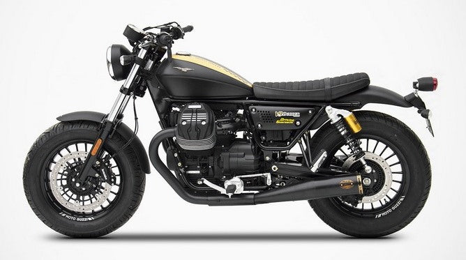 Slim-Black Stainless Steel Racing Slip-Ons And Bronzed End-Cap&Logo