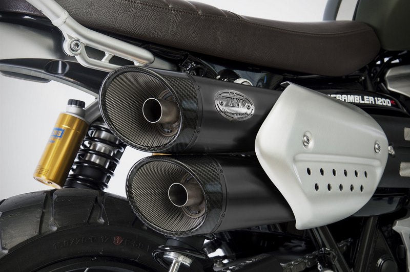 Zard Black Stainless Homologated E4 Slip-Ons And Carbon End Caps | ZTP091S10SCO-B