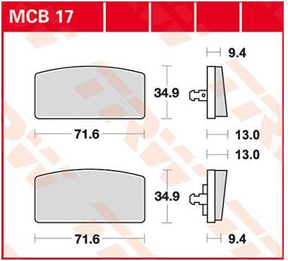 Hornig Brake pads front, ATE brake system | 3411358