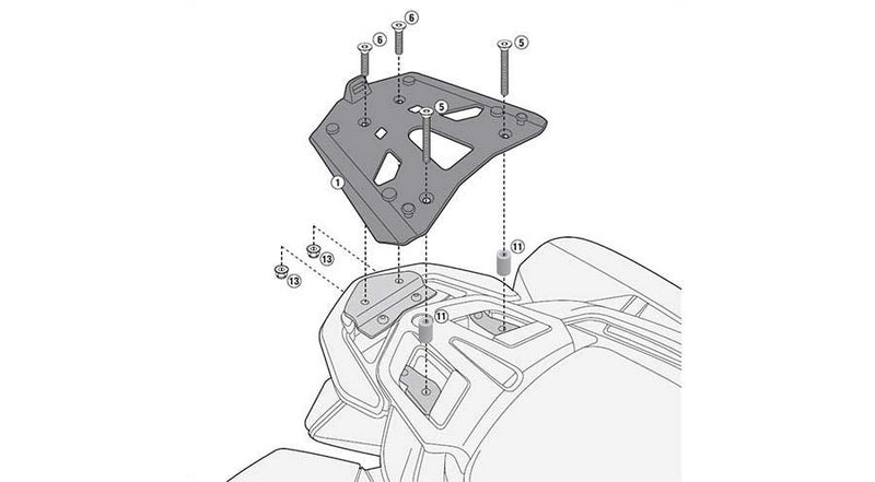 Hornig / ホーニグ ピン Top case mounting-Aluminium for BMW R 1200 RT, LC (2014-2018) | SRA5113
