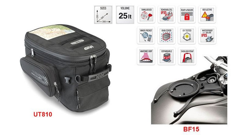 Hornig / ホーニグ ピン Tankbag UT810 with lock for BMW F650GS (08-12), F700GS & F800GS | UT810