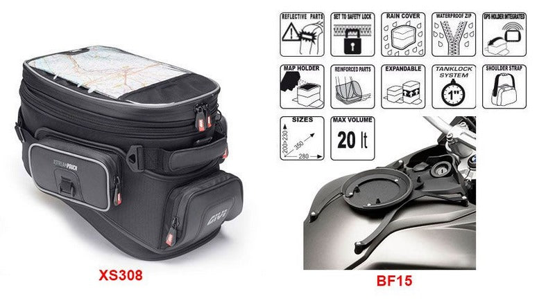 Hornig / ホーニグ ピン Tankbag XS308 for F650GS (08-), F700GS, F800GS & F800GS Adventure | XS308