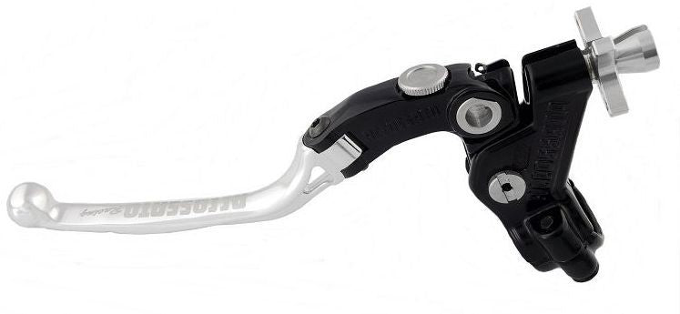 Accossato cable clutch control, standard folding lever provided with switch hole (switch not included), Silver colour, 24 mm, No RST