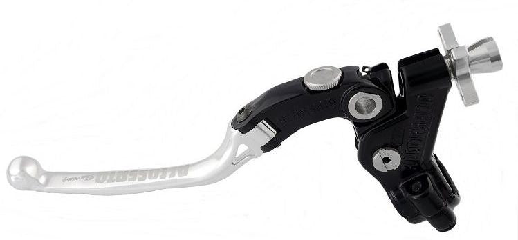Accossato cable clutch control, standard folding lever provided with switch hole (switch not included), Silver colour, 29 mm, RST