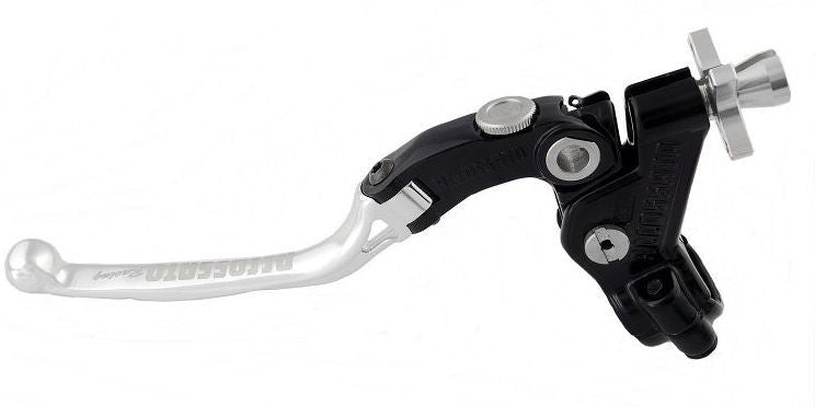 Accossato cable clutch control, standard folding lever provided with switch hole (switch not included), Silver colour, 34 mm, No RST