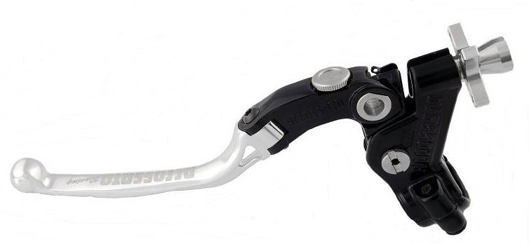 Accossato cable clutch control, standard folding lever provided with hose clamp in titanium colour, silver colour, 29 mm, No RST