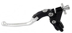 Accossato cable clutch control, standard folding lever provided with hose clamp in titanium colour, silver colour, 29 mm, No RST