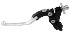 Accossato cable clutch control, standard folding lever provided with hose clamp in titanium colour, silver colour, 32 mm, RST