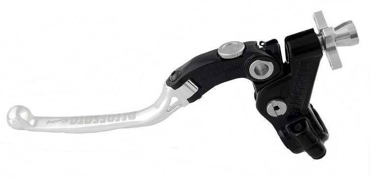 Accossato cable clutch control, standard folding lever provided with hose clamp in titanium colour, silver colour, 34 mm, No RST