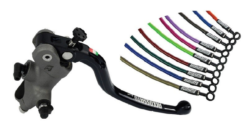 Accossato KITA 5: master cylinder Ø 19 with fix lever (all Ø 19 except for PRS model) + brake hoses kit, including 2 front hoses & 1 rear