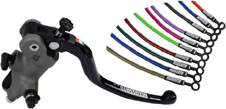 Accossato KITA 5: master cylinder Ø 19 with fix lever (all Ø 19 except for PRS model) + brake hoses kit, including 2 front hoses & 1 rear