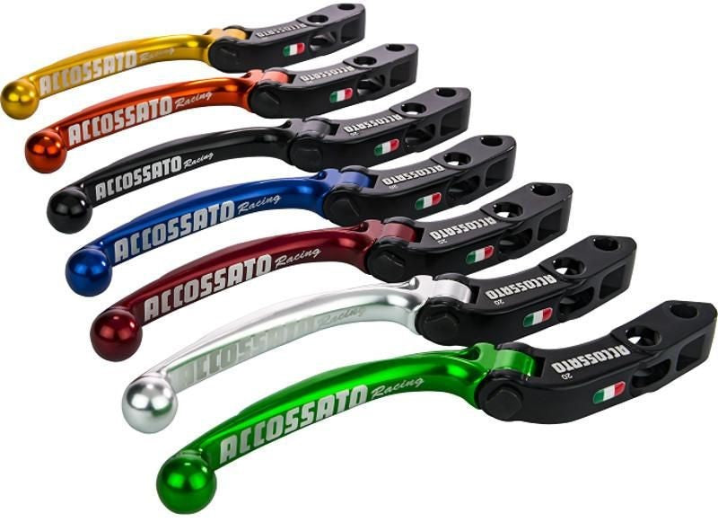 Accossato Spare part folding clutch lever for and Brembo radial master cylinders, Orange colour, distance: 16 mm - 18 mm, PRS (15-16-17)