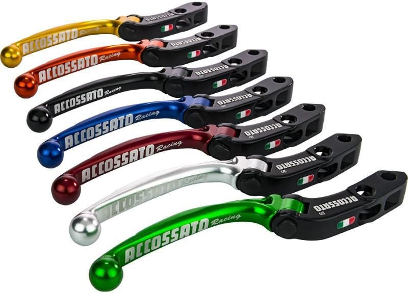 Accossato Spare part folding clutch lever for and Brembo radial master cylinders, Silver colour, distance: 16 mm - 18 mm, PRS (15-16-17)
