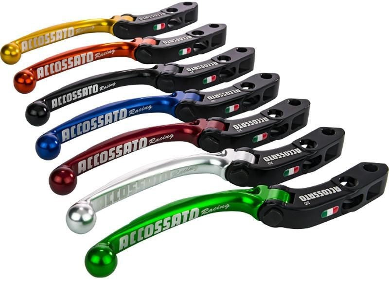 Accossato Spare part folding clutch lever for and Brembo radial master cylinders, Silver colour, distance: 16 mm - 18 mm, PRS (15-16-17)