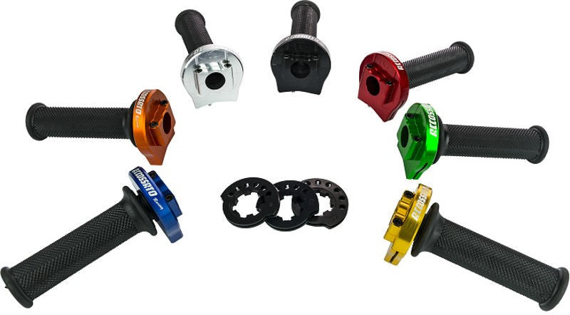 Accossato BMW-specific throttle control, without cables (fits original cables only), provided with GR006 grips, ØCAM 49