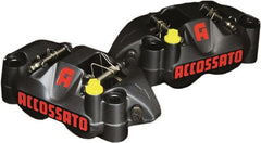Accossato forged monoblock brake caliper Right, 108 mm, aluminium-made pistons - Charcoal-gray anodization - brake pads ZXC included