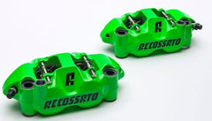 Accossato forged monoblock brake caliper set, 108 mm, aluminium-made pistons - racing Green coating - brake pads ST included