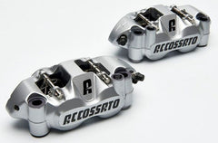 Accossato forged monoblock brake caliper Left, 108 mm, aluminium-made pistons - racing Silver coating  - brake pads ST included