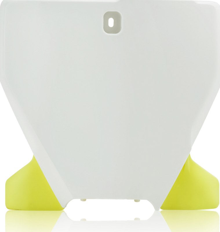 FRONT NUMBER PLATE, WHITE/YELLOW