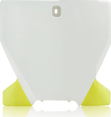 FRONT NUMBER PLATE, WHITE/YELLOW