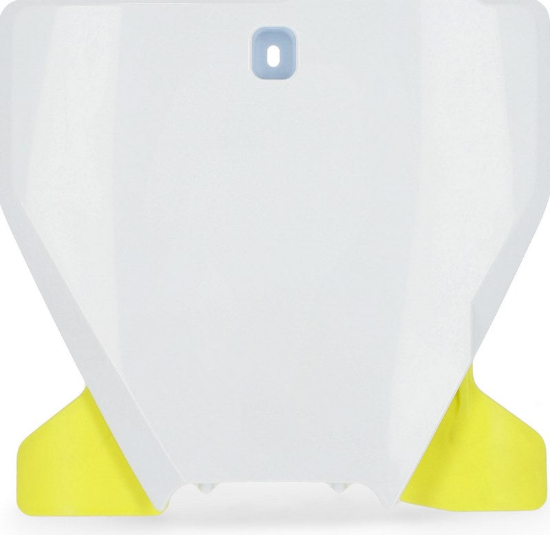 FRONT NUMBER PLATE, WHITE/YELLOW