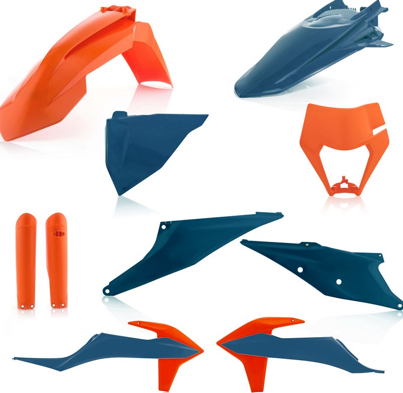 FULL PLASTIC KIT, BLUE/ORANGE