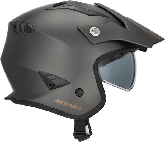 JET ARIA METALLIC HELMET, DARK GREY